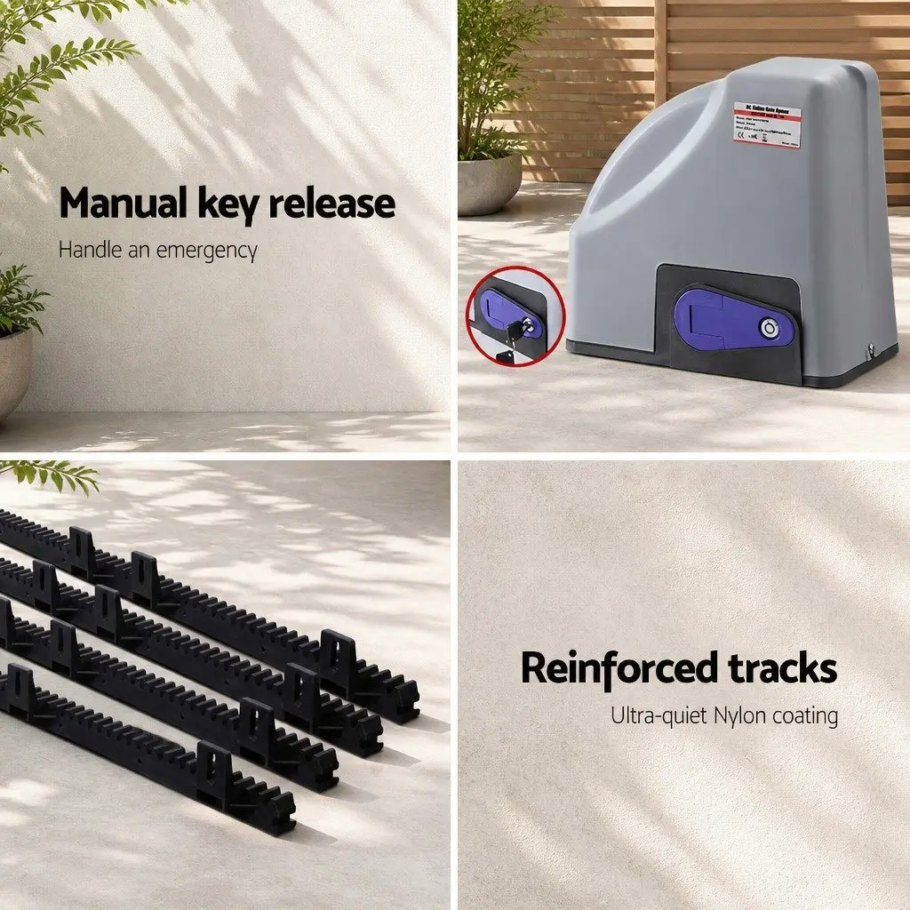 Electric Sliding Gate Opener Remote Control 4M 800KG Gentle Start Stop