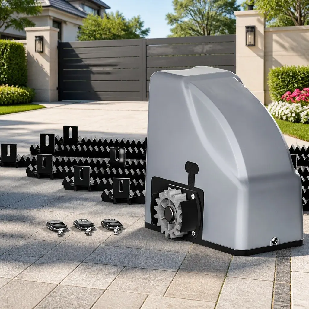 Electric Gate Opener Kit Remote Control 6M 800KG Grey