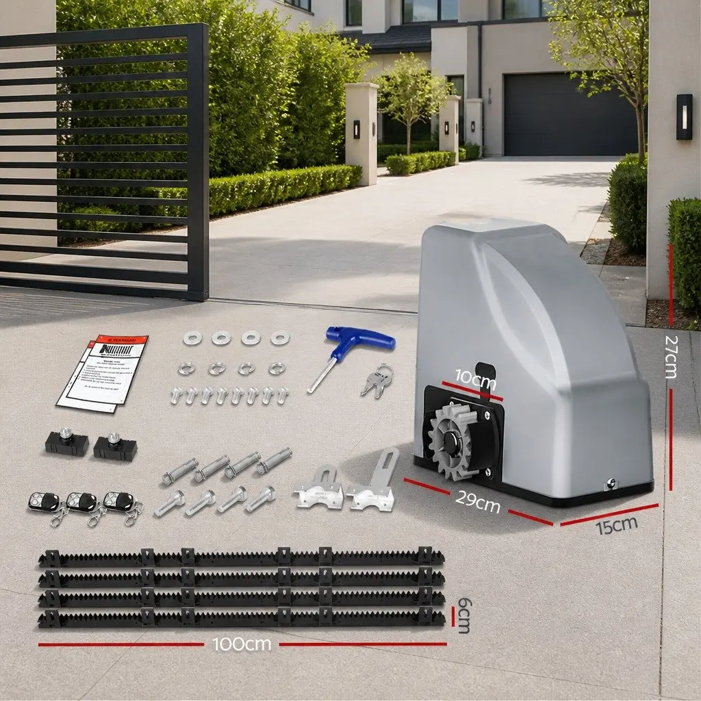 Electric Gate Opener 800KG Automated System with 4M Rail Remote Control and Keypad