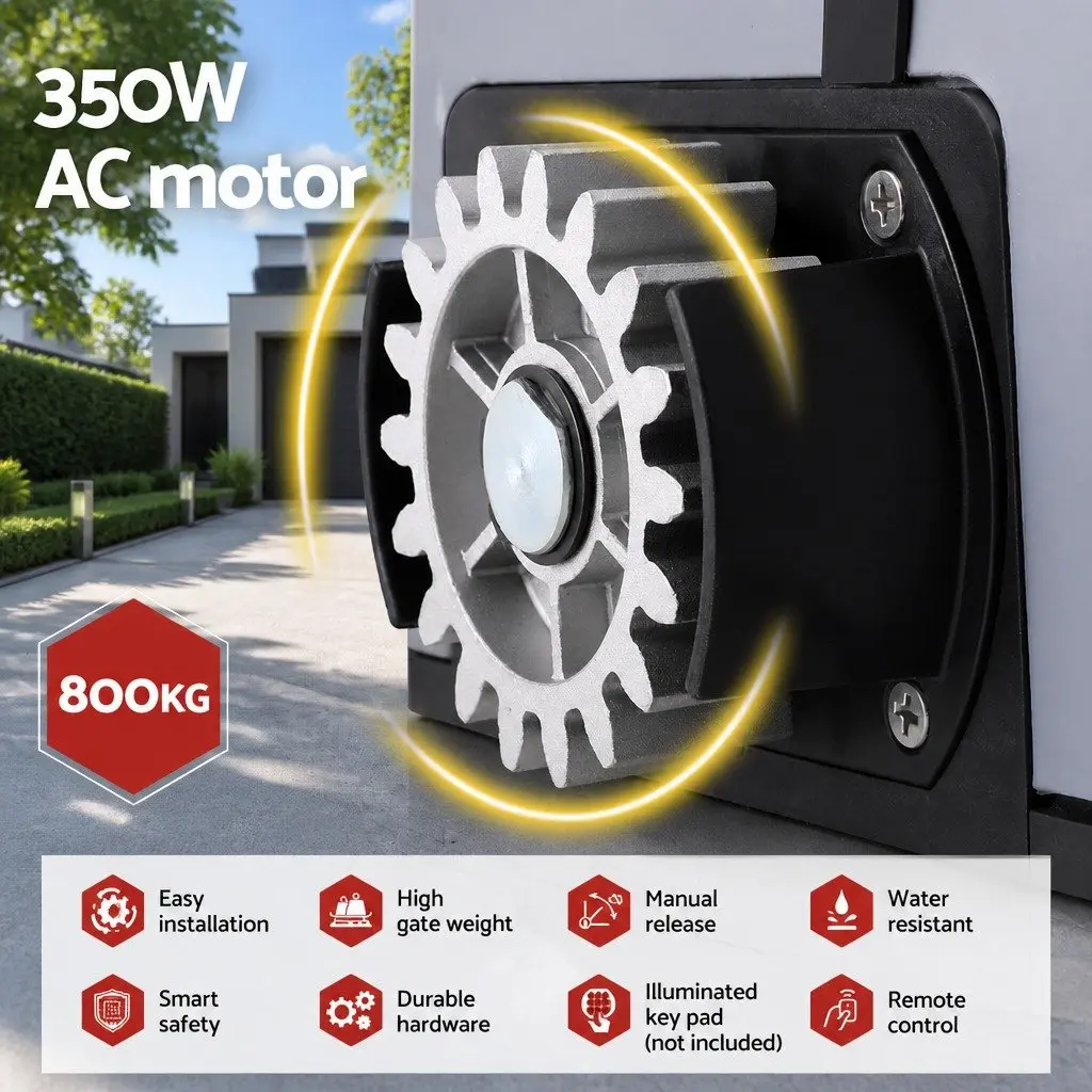 Electric Gate Opener 800KG Automated System with 4M Rail Remote Control and Keypad