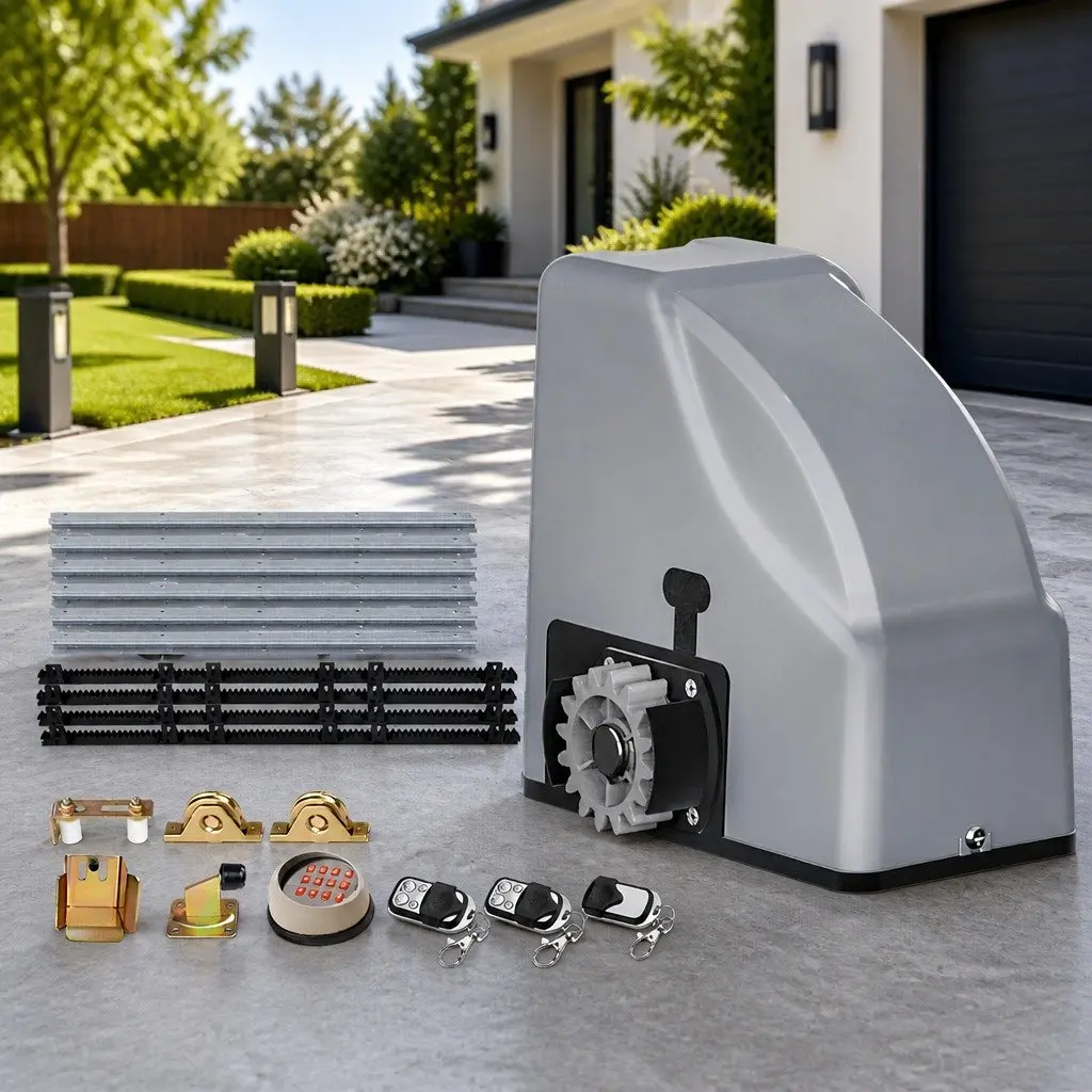 Electric Gate Opener 800KG Automated System with 4M Rail Remote Control and Keypad