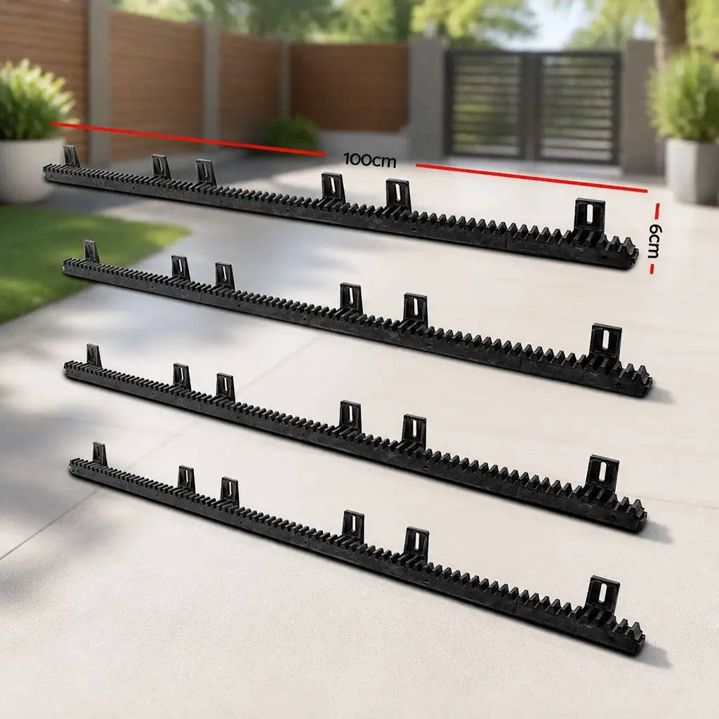Sliding Gate Opener Rack Rail Kit Black Heavy Duty Electric Auto Remote Fence