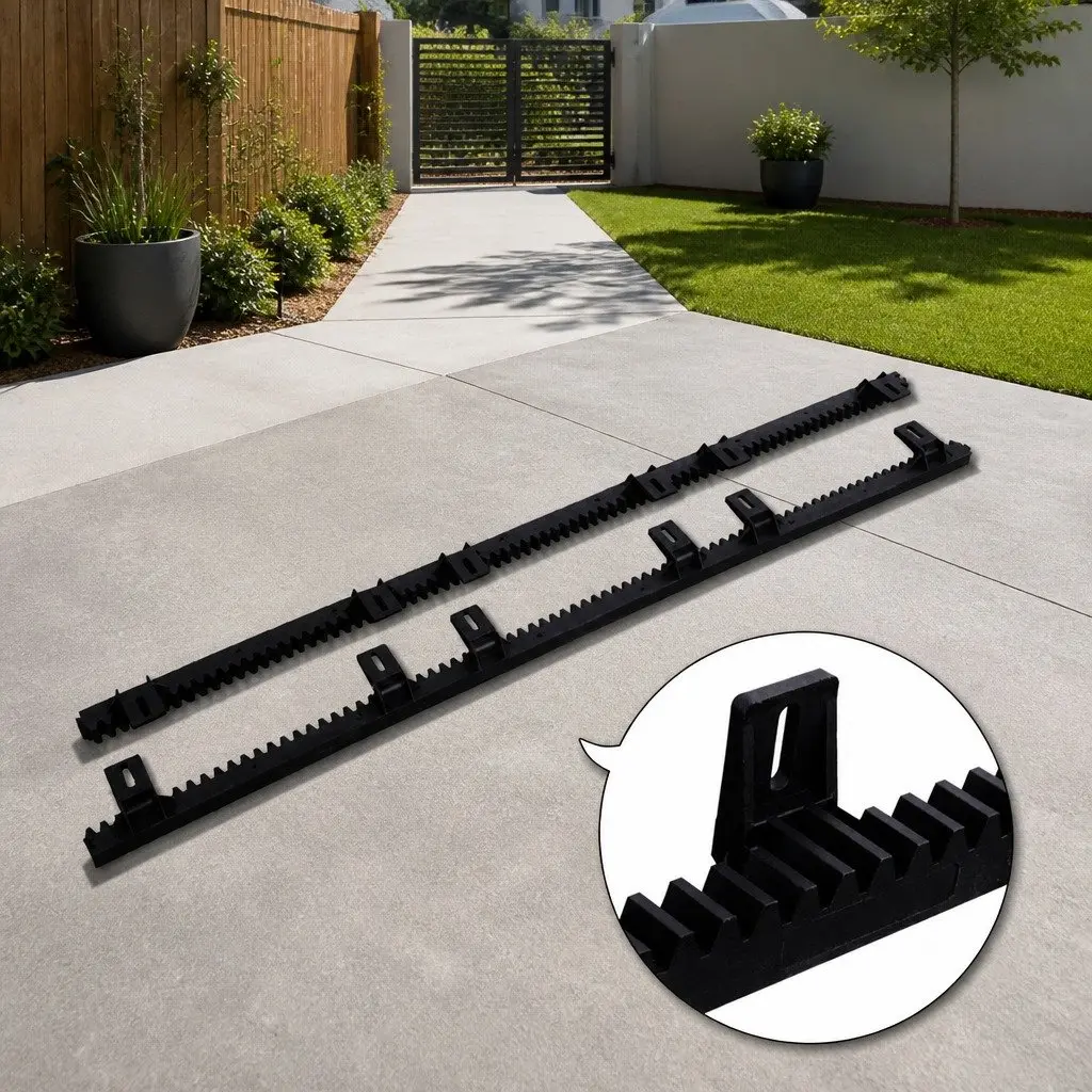 Sliding Gate Opener Rack Rail Kit Black Heavy Duty Electric Auto Remote Fence
