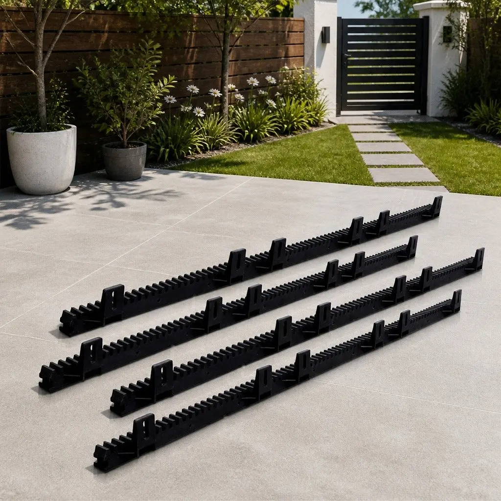 Sliding Gate Opener Rack Rail Kit Black Heavy Duty Electric Auto Remote Fence
