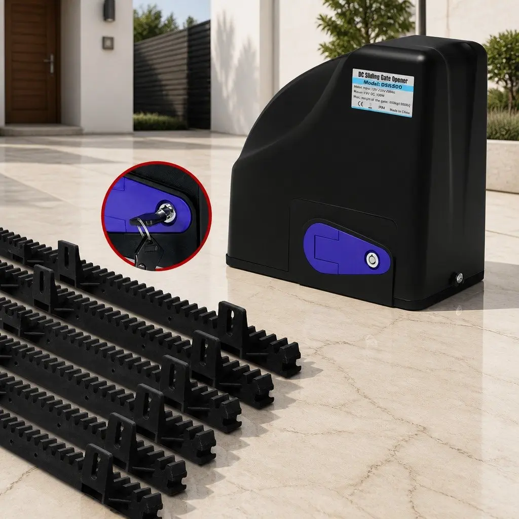 Solar Powered Automatic Gate Opener Kit 10W 6M 600KG Remote Control