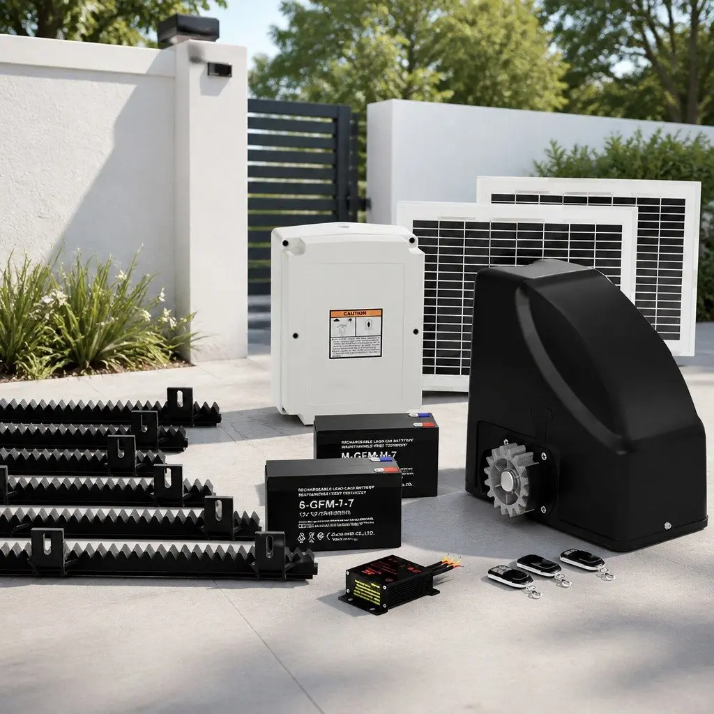 Automatic Sliding Gate Opener Solar Kit 20W 6M 600KG Remote Control
