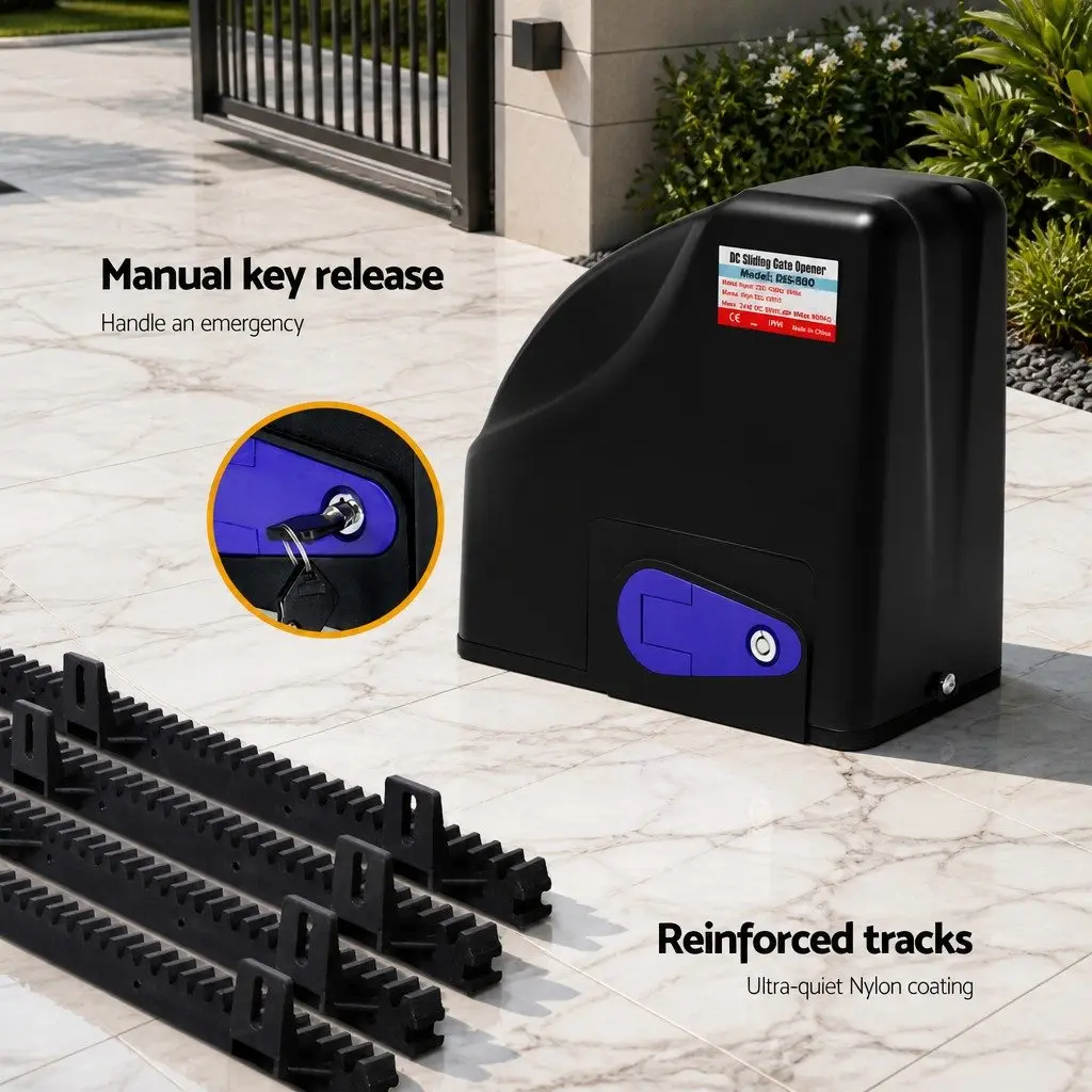 Solar Automatic Gate Opener Kit Heavy Duty 600KG 6M with Remote Control