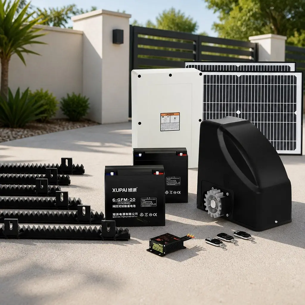 Solar Automatic Sliding Gate Opener Kit 40W 600KG 6M Adjustable Auto-Close
