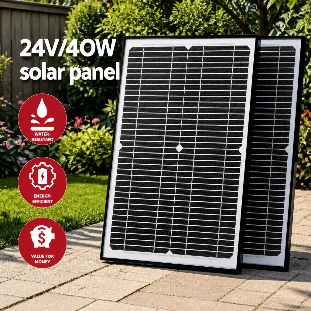 Solar Automatic Sliding Gate Opener Kit 40W 600KG 6M Adjustable Auto-Close