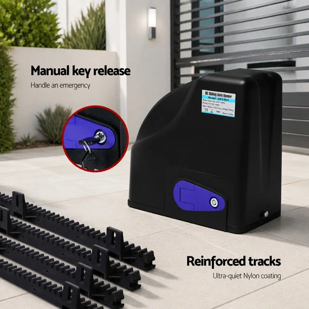 Automatic Sliding Gate Opener Solar Powered 4M 600KG Remote Control