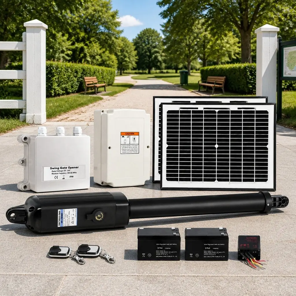 Solar Gate Opener Single Swing 500kg Automatic Control Remote Arm Kit