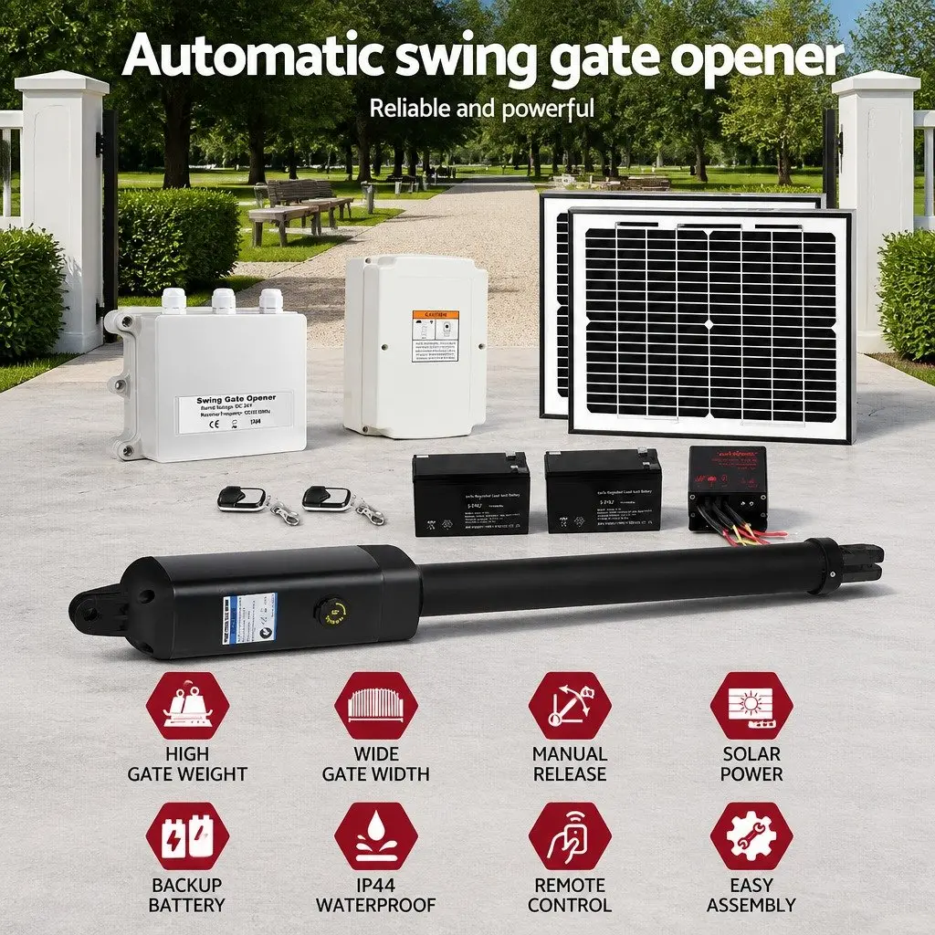 Solar Gate Opener Automatic Control Single Swing 500kg Remote Arm Kit