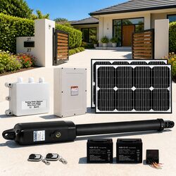 Solar Gate Opener Single Swing 500kg 40W Panel Remote Control Auto-Close
