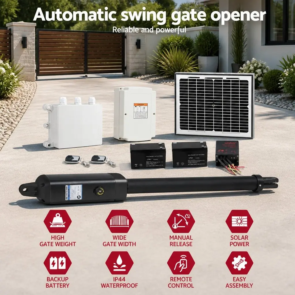 Solar Powered Gate Opener Automatic 500KG with 10W Panel Remote Control