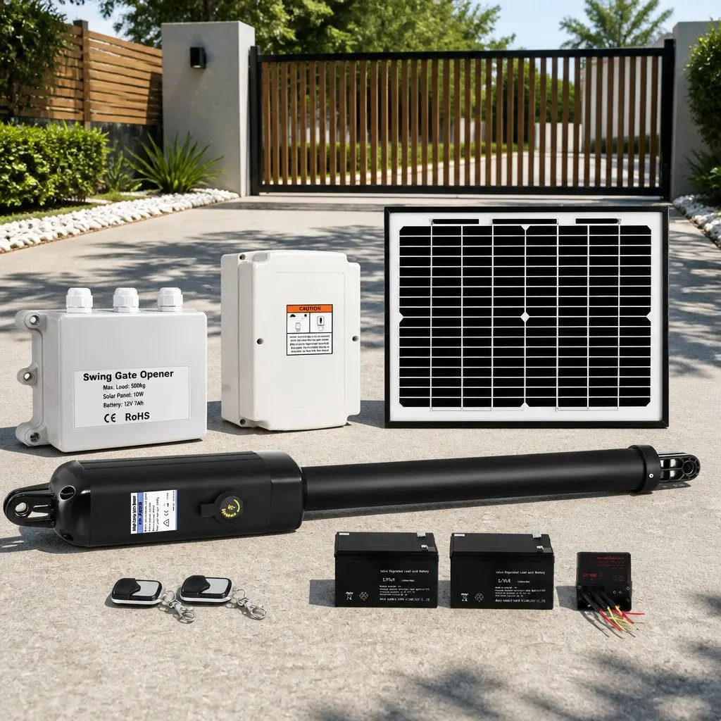 Solar Powered Gate Opener Automatic 500KG with 10W Panel Remote Control