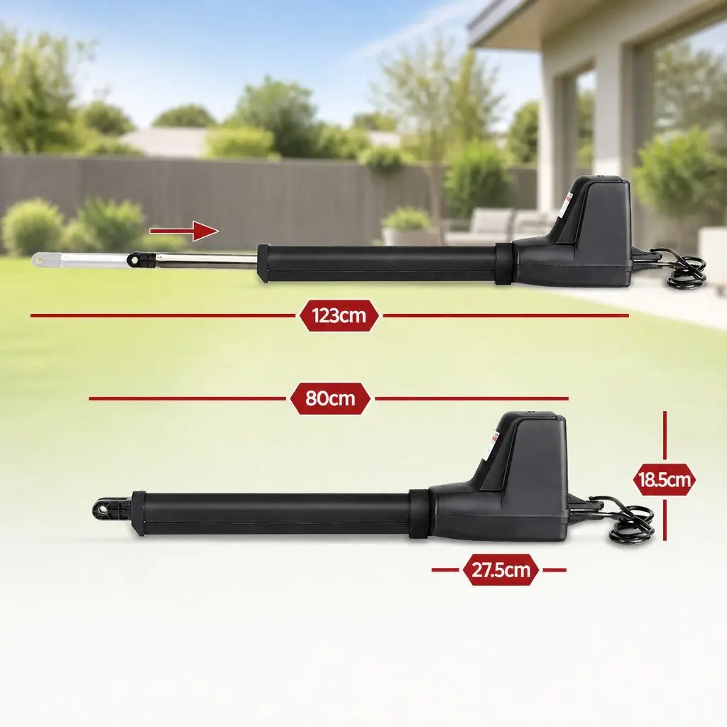 Dual Swing Gate Opener Solar Powered 800kg Remote Control 20W Black