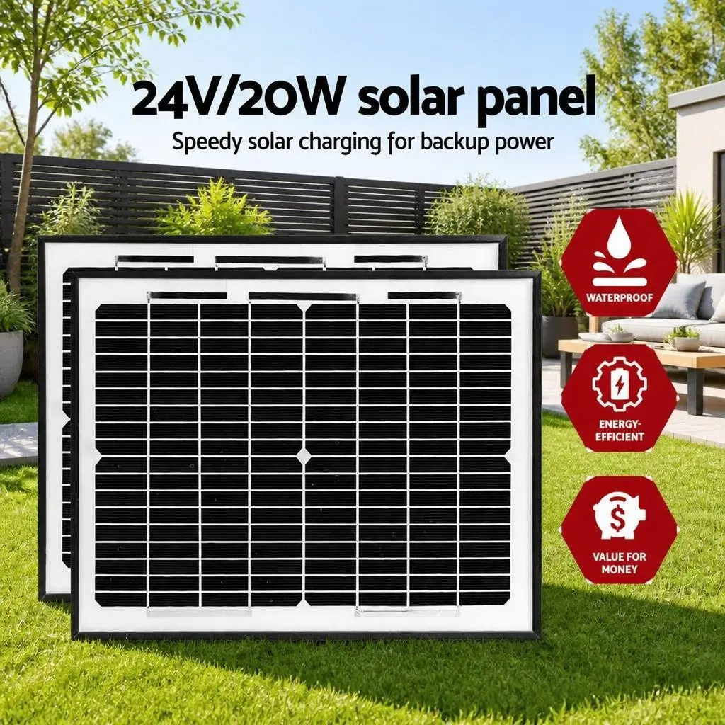 Dual Swing Gate Opener Solar Powered 800kg Remote Control 20W Black
