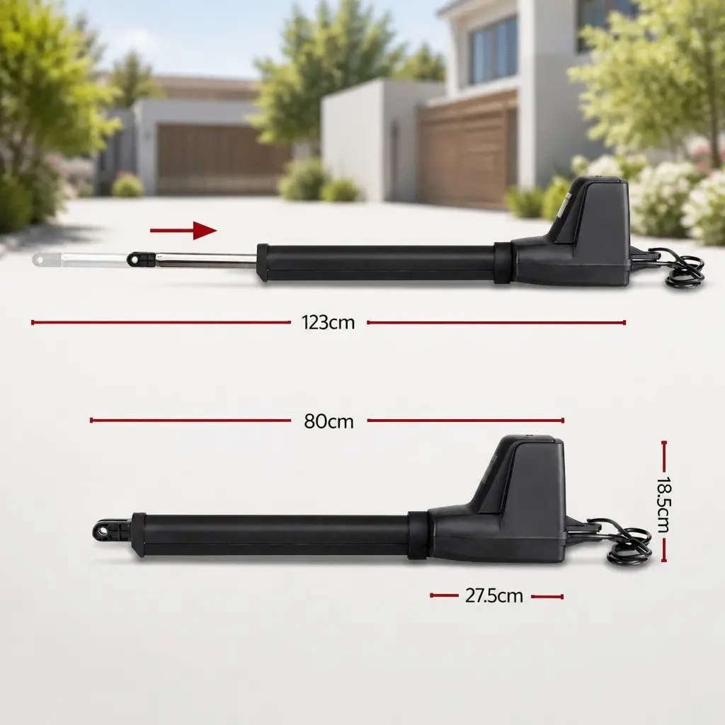 Solar Powered Dual Swing Gate Opener 800kg 11m Length Black