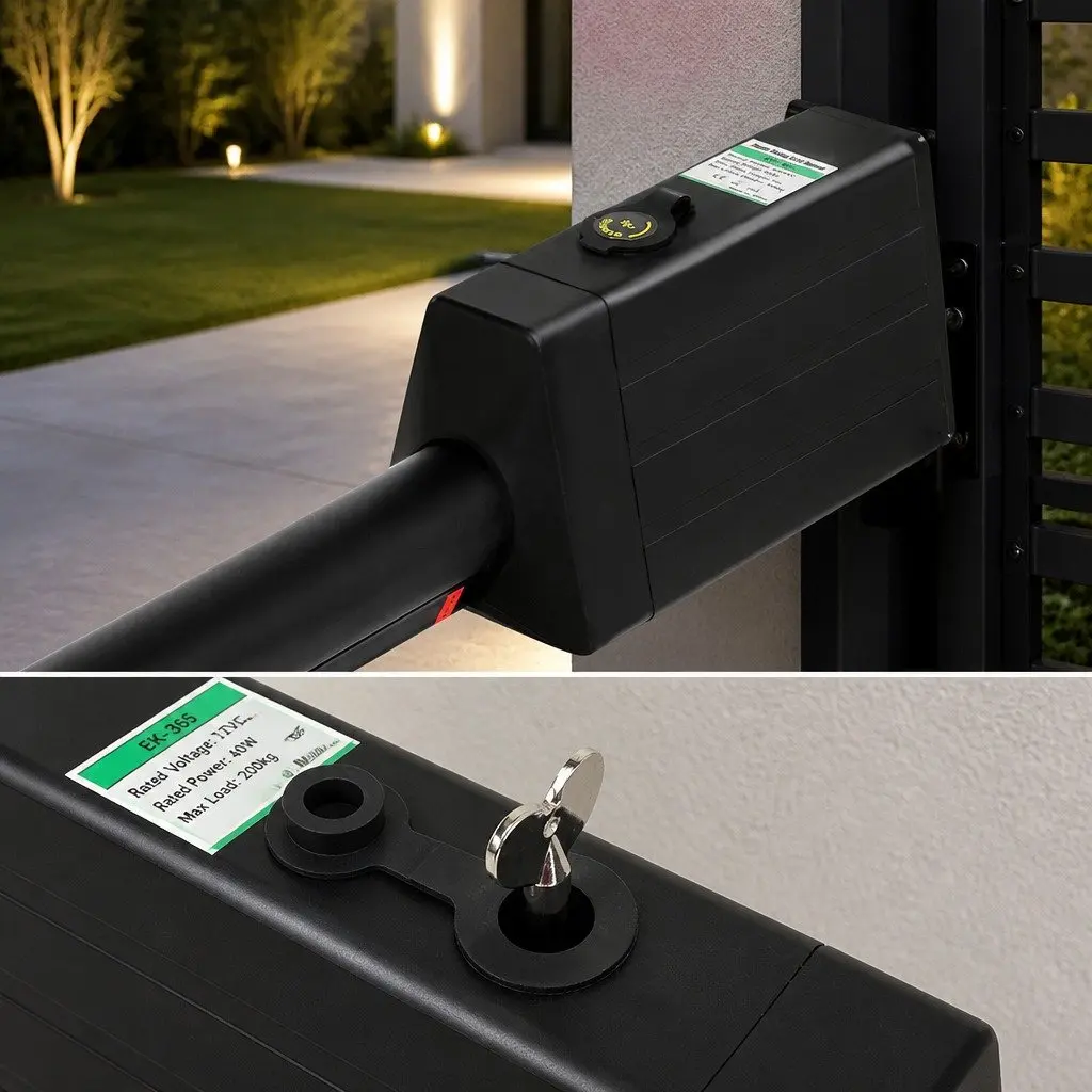 Solar Powered Automatic Gate Opener 40W Heavy Duty Electric Single Swing Control
