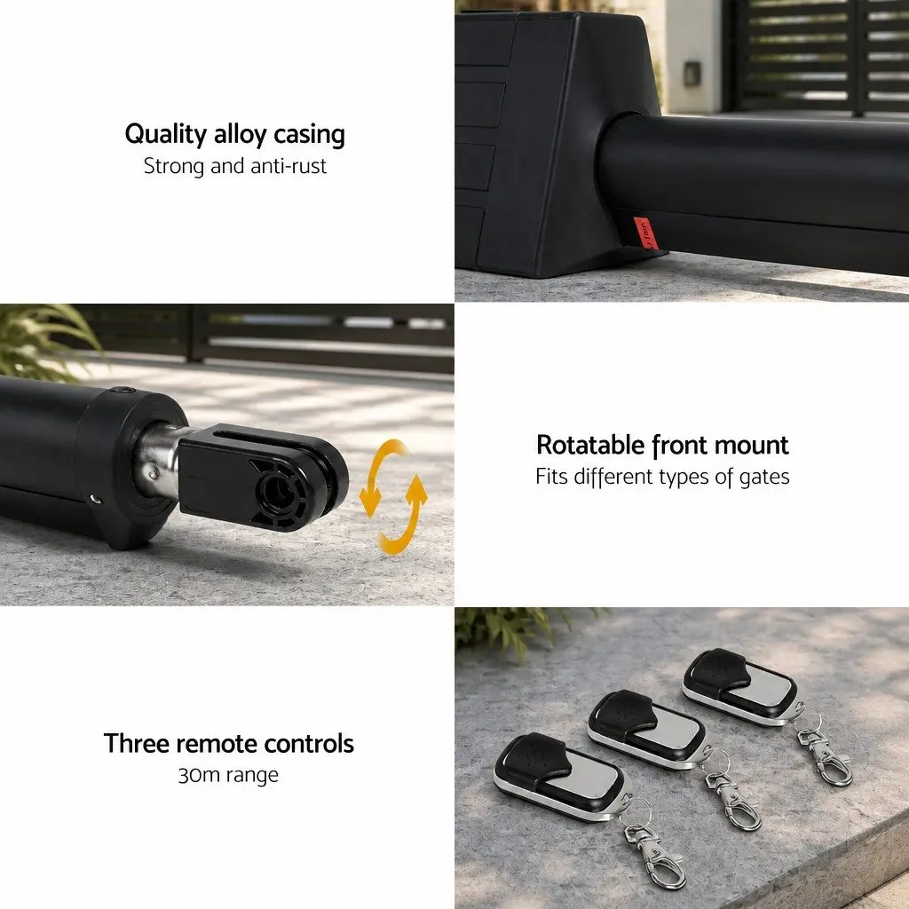 Solar Powered Automatic Gate Opener 40W Heavy Duty Electric Single Swing Control