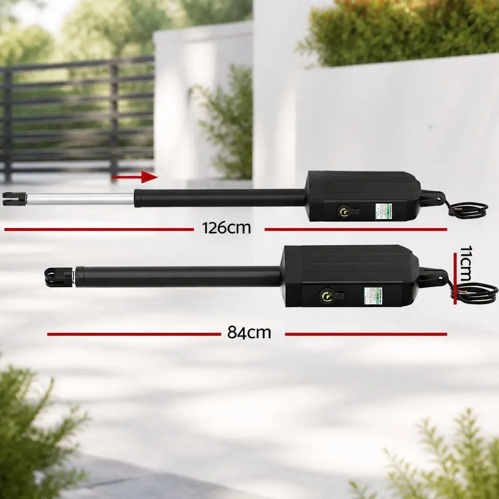 Electric Gate Opener Single Swing Automatic 300kg 5m Black Remote Control