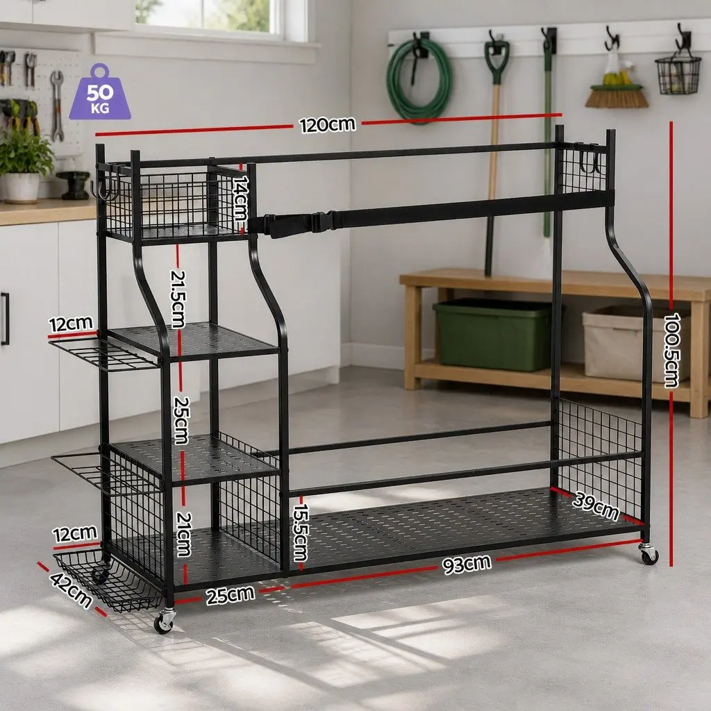 Golf Bag Storage Organizer with Wheels