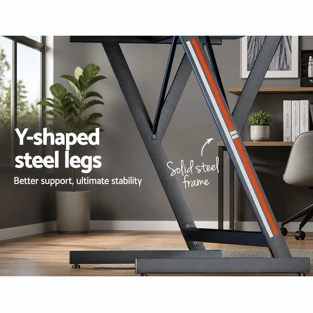 Gaming Desk with Two Tiers, 100CM Black