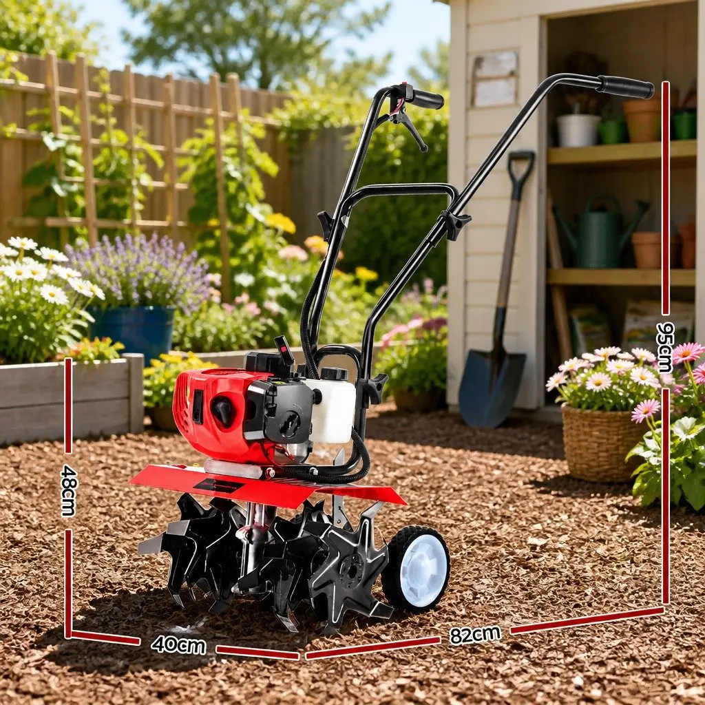 65CC Hand-Held Tiller 6 Blades 400mm Working Width