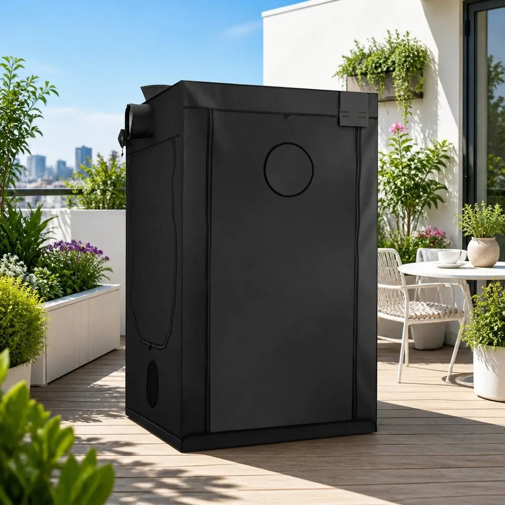 Grow Tent Kit 120x120x200cm Hydroponics Indoor Growing System Black