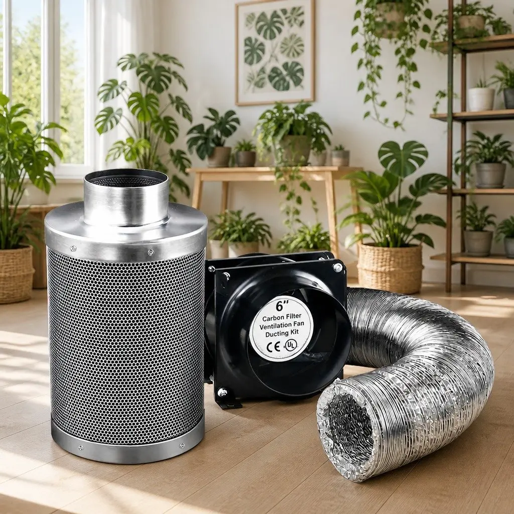 6 Inch Ventilation Kit Hydroponics Grow Tent System Carbon Filter Ducting