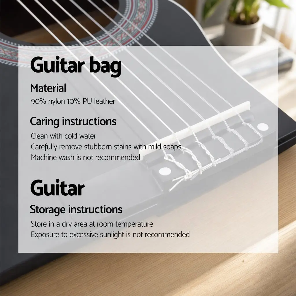 38 Inch Acoustic Guitar Full Size Classical Cutaway Nylon String Black Gloss
