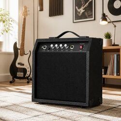 40W Bass Guitar Amplifier Portable Practice Amp Black Compact