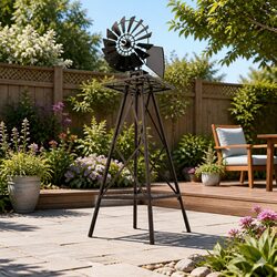 Friendly 160cm Garden Windmill with Weathervane
