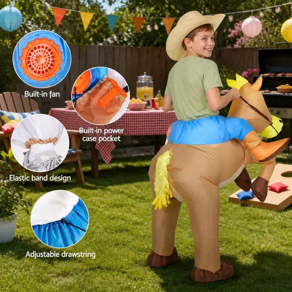 Inflatable Cowboy Costume Unisex Adult 1.48m Party Fancy Dress