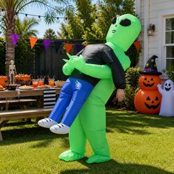 Inflatable Green Alien Costume Adult Suit Halloween Party Fancy Dress Cosplay