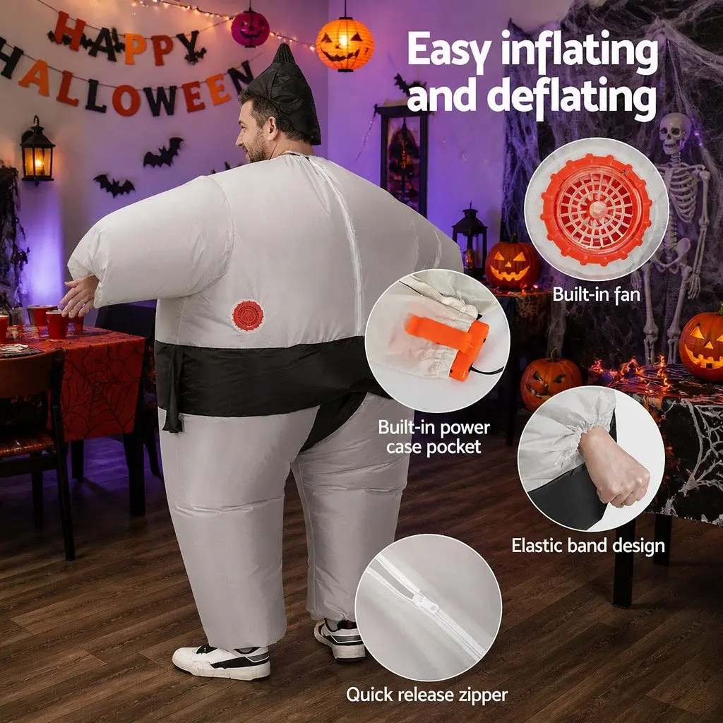 Inflatable Sumo Costume Adult Blow Up Fancy Dress Party Halloween Cosplay Suit