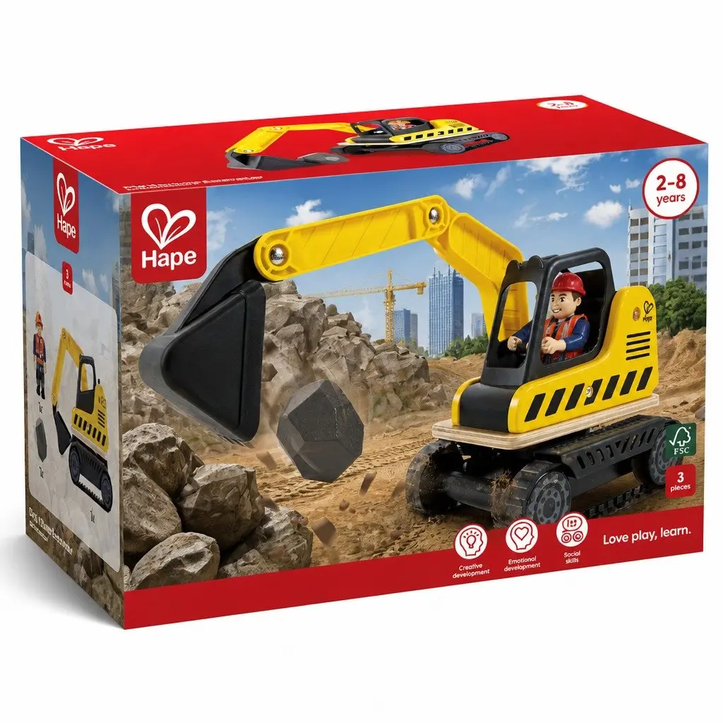 Dig n Dump Excavator Set Kids Construction Vehicle Toy Digger Arm Wheels Play