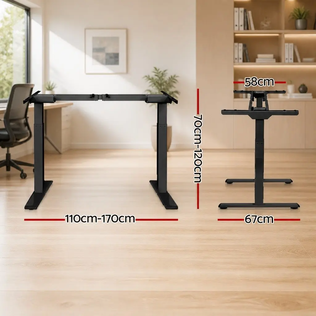 Motorised Standing Desk Frame Dual Motor Height Adjustable Office Workstation