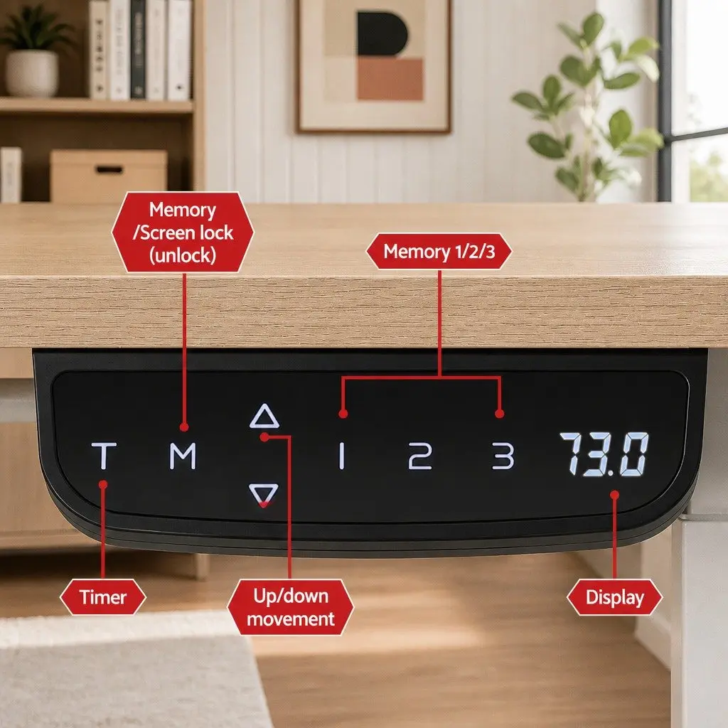 Height Adjustable Electric Sit Stand Desk with Touch Control Oak 140CM