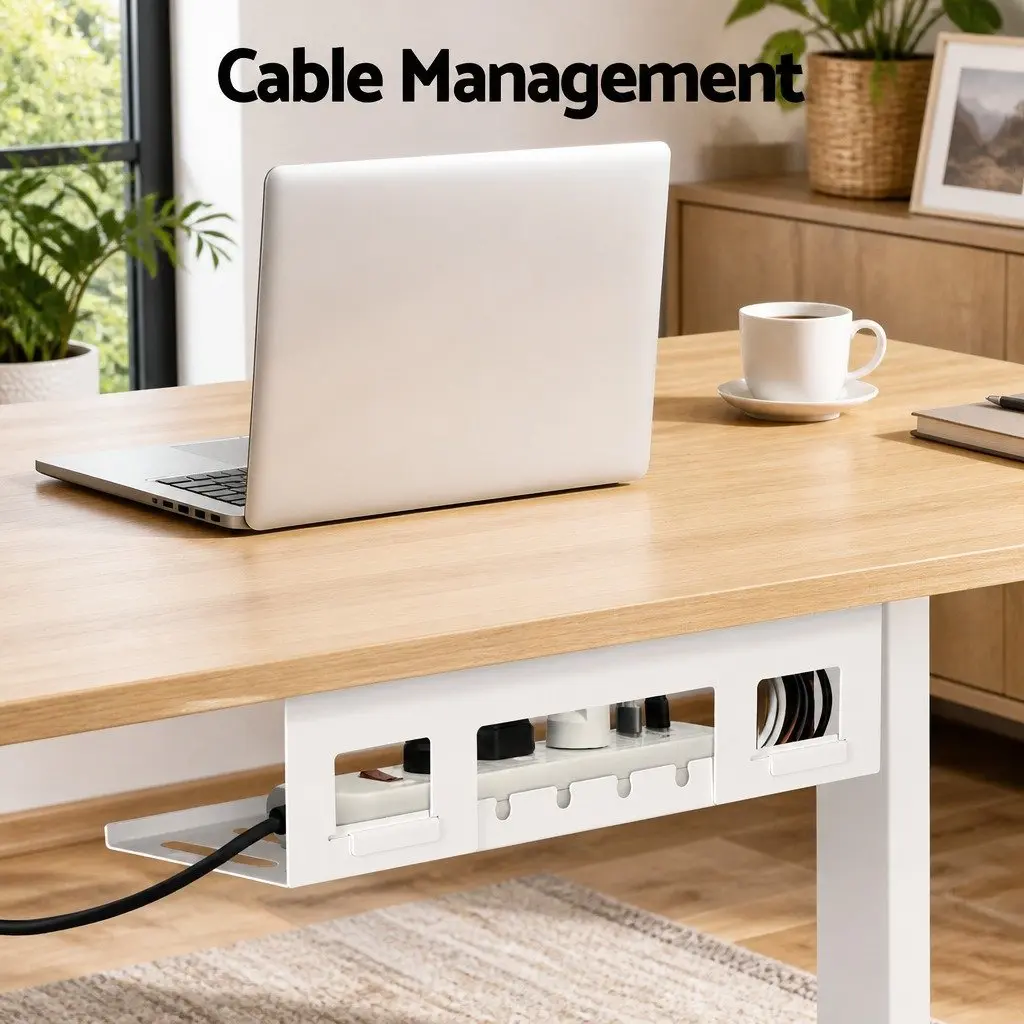 Height Adjustable Electric Sit Stand Desk with Touch Control Oak 140CM