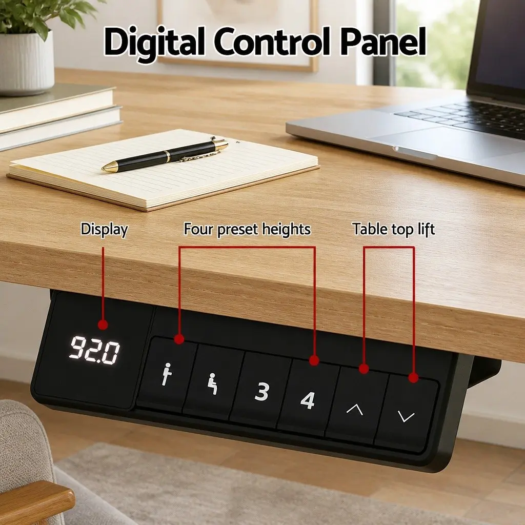 Electric Standing Desk Motorised Height Adjustable 140cm