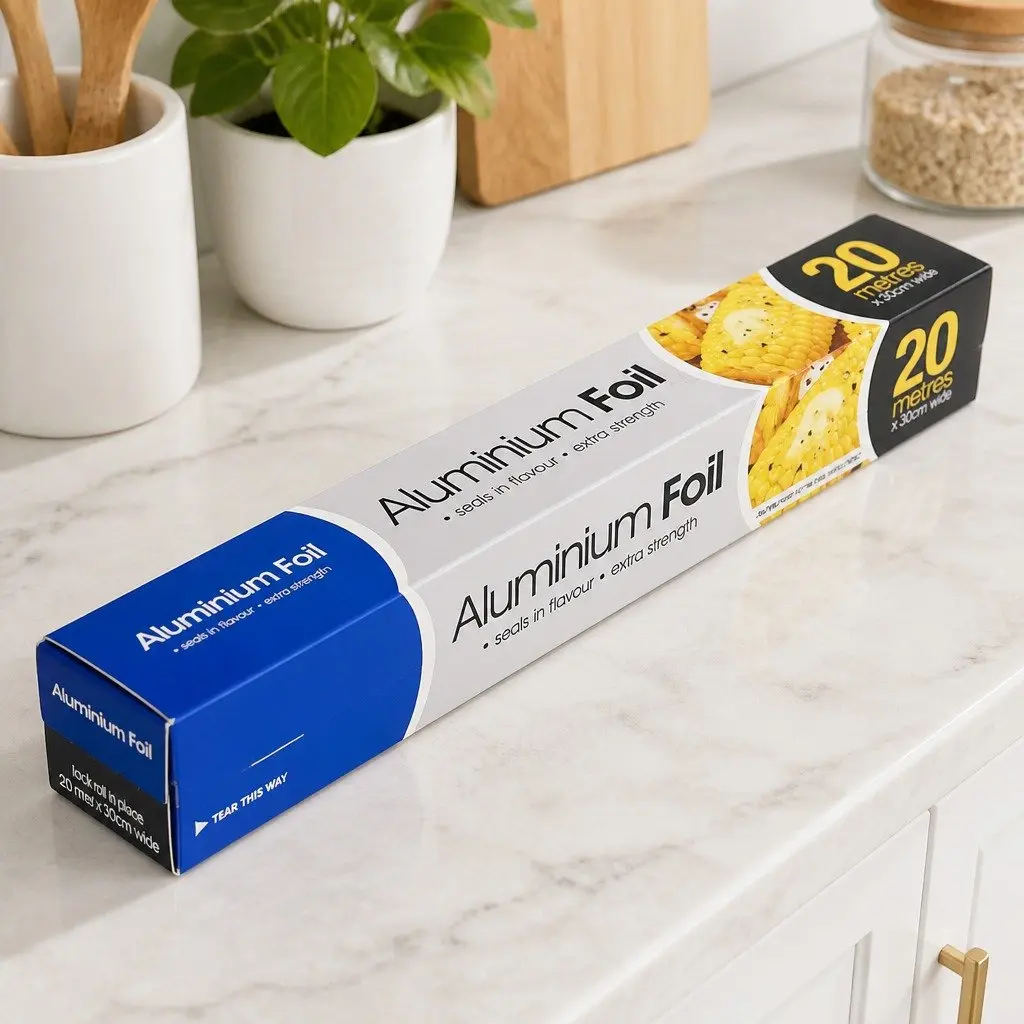 Aluminium Foil Roll Food Safe Heat Resistant 20 Metres