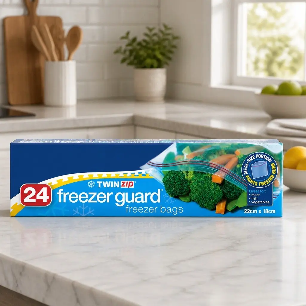 Freezer Guard Bags 24 Pack x4 Resealable Food Storage Bags Freezer Safe