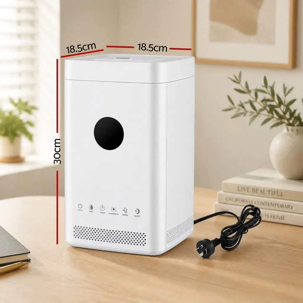 Ultrasonic Humidifier Air Purifier Top Fill Smart Humidity Sensor 3.5L White