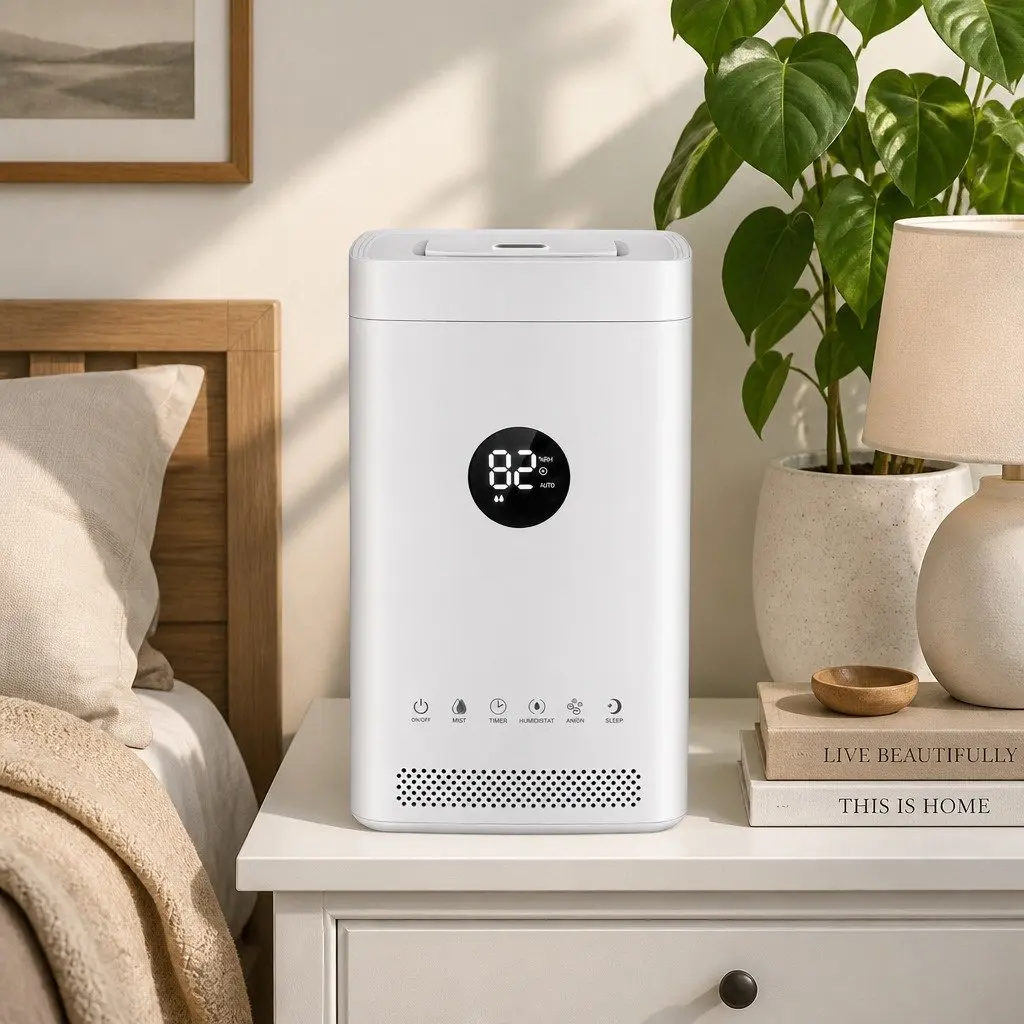 Ultrasonic Humidifier Air Purifier Top Fill Smart Humidity Sensor 3.5L White
