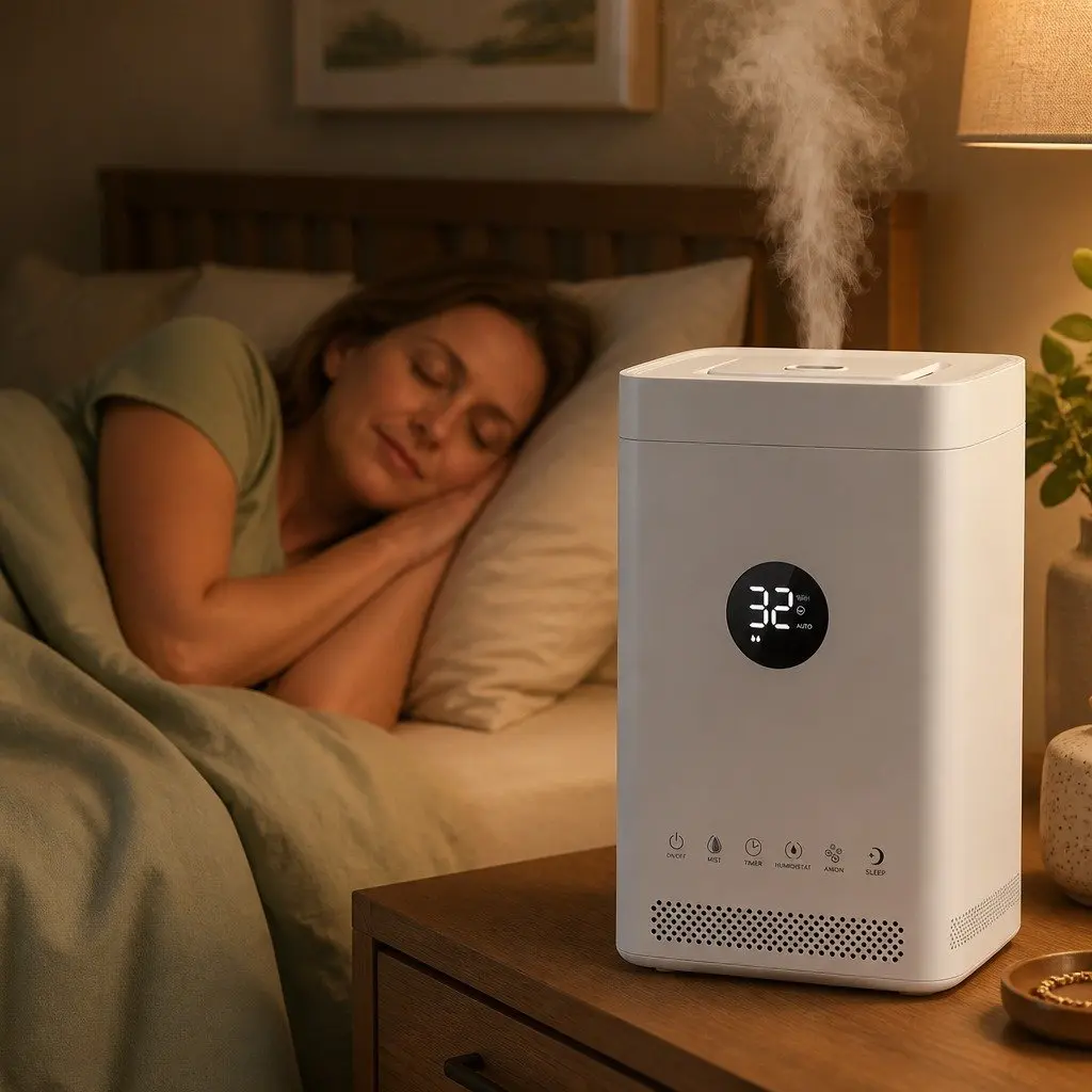 Ultrasonic Humidifier Air Purifier Top Fill Smart Humidity Sensor 3.5L White