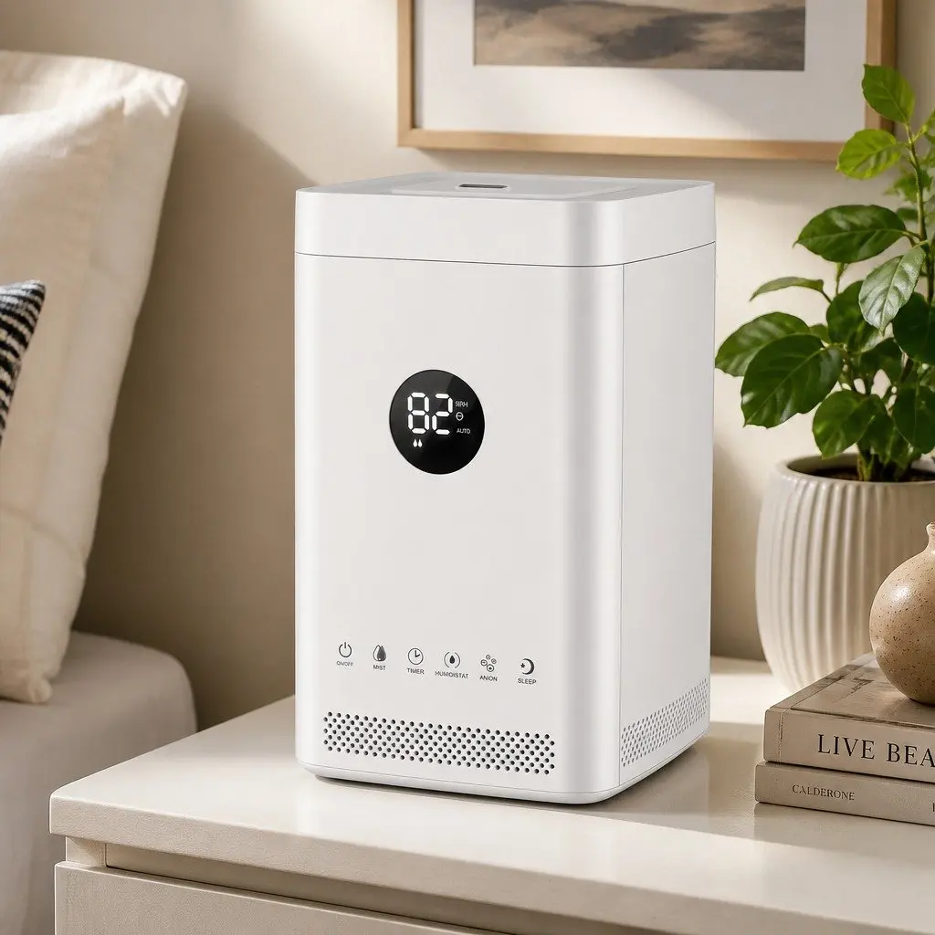 Ultrasonic Humidifier Air Purifier Top Fill Smart Humidity Sensor 3.5L White