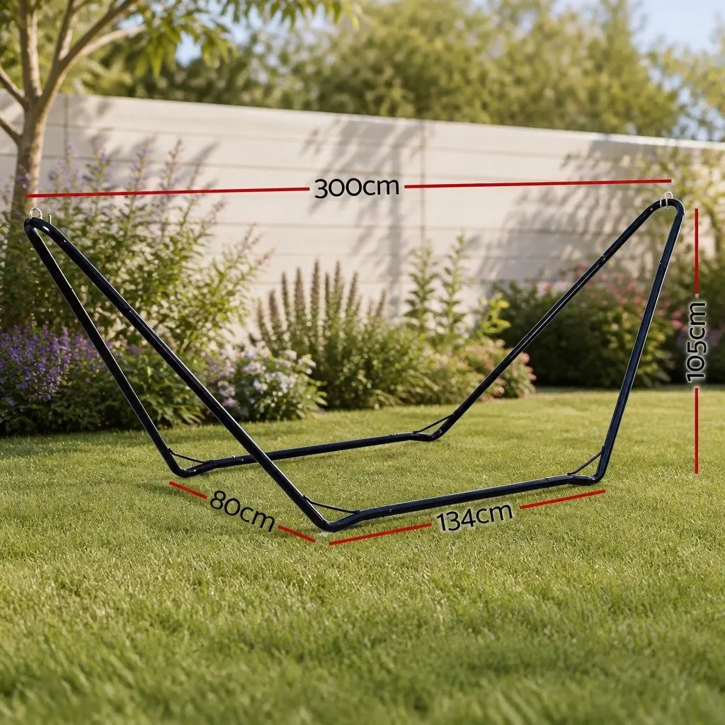 Hammock Bed Stand Steel Frame Outdoor Garden Patio Relaxation Support 150kg