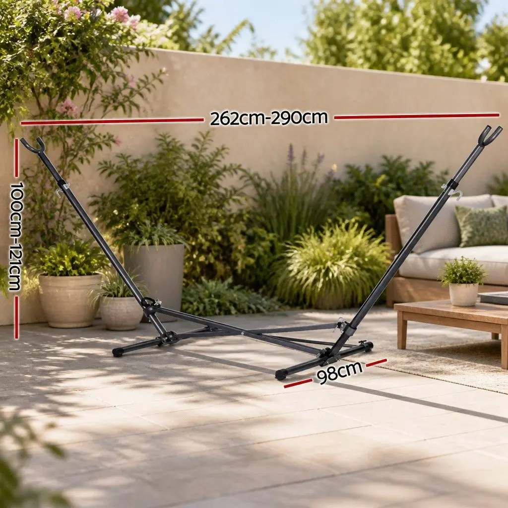 Hammock Stand Steel Frame Adjustable Height Indoor Outdoor 262290cm Length
