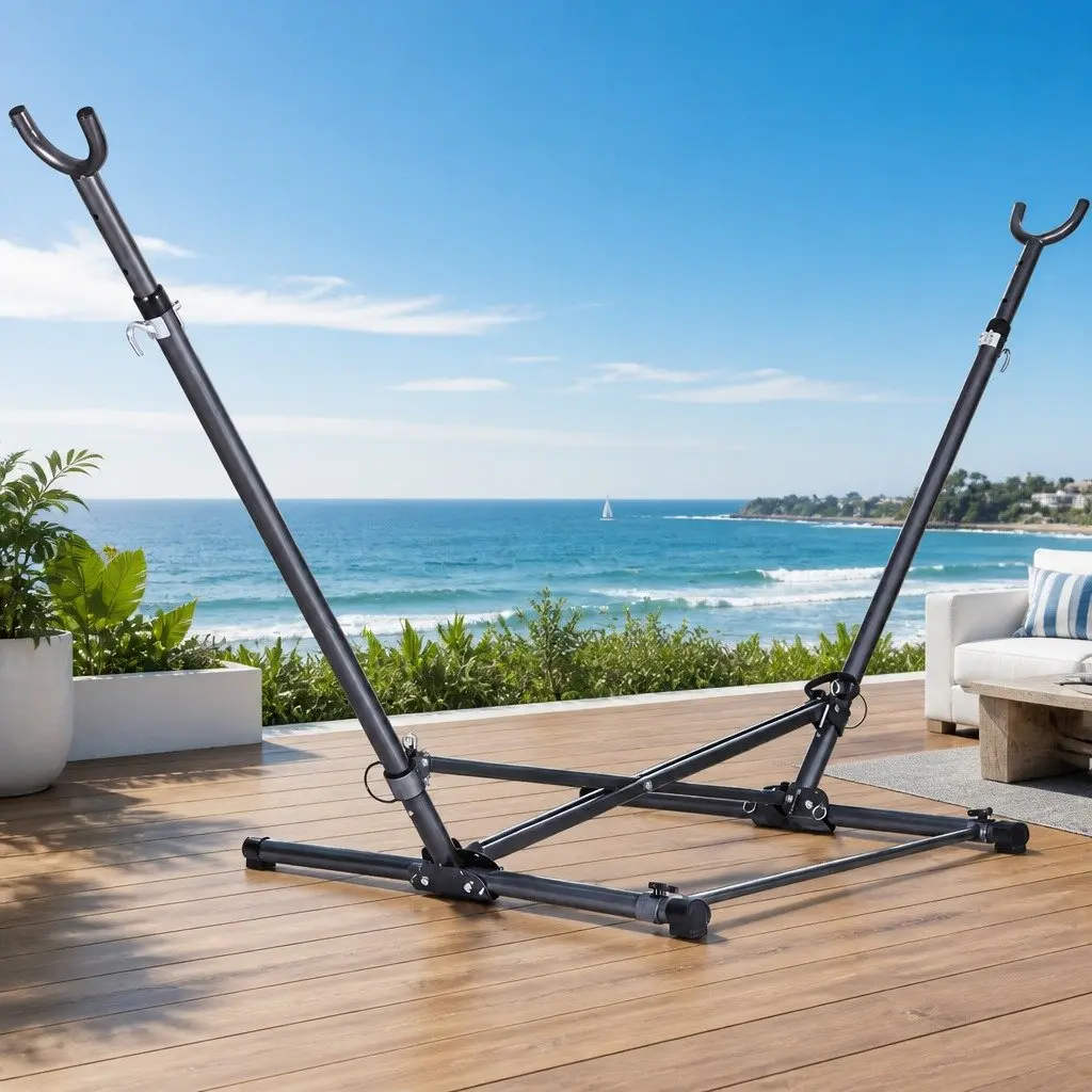 Hammock Stand Steel Frame Adjustable Height Indoor Outdoor 262290cm Length